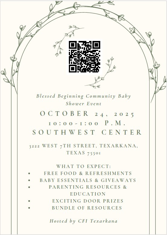 Blessed Beginning Community Baby Shower Event Flyer.