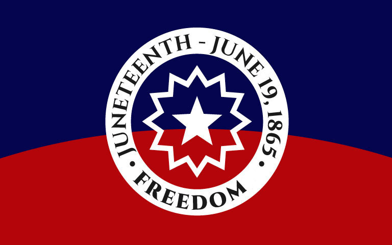 Juneteenth flag of freedom. June 19, 1865.