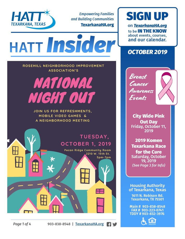 The HATT Insider - October 2019 Enewsletter