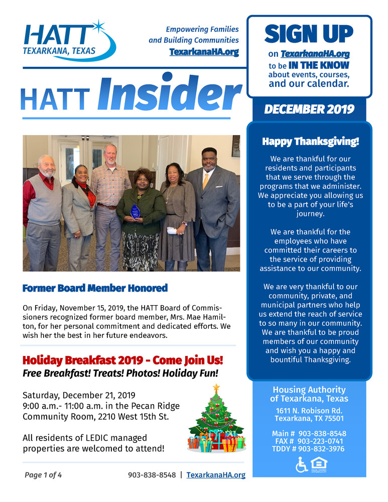 December 2019 HATT Insider Newsletter