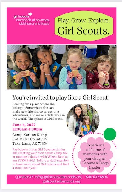 Girl Scouts Camp Kemp Flyer - all contest as listed above