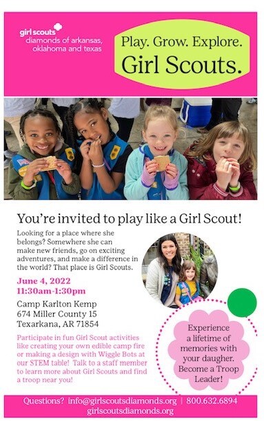 Girl Scouts Camp Kemp Flyer - all contest as listed above