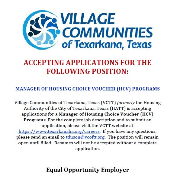 Manager of HCV Job Ad Flyer. All information from this flyer is listed above.