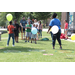 Children lined up to play activities