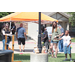 A group of people standing outside