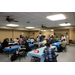 Crowd of people sitting at tables