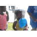 A boy holding a balloon