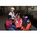 Parents and kids at tables for Holiday breakfast