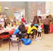 Breakfast table for guests at holiday breakfast