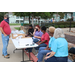 table distributing tablet gift bags