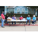 Staff at table with giftbags